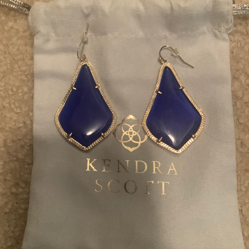 Kendra Scott Alex gold drop earrings in Blue